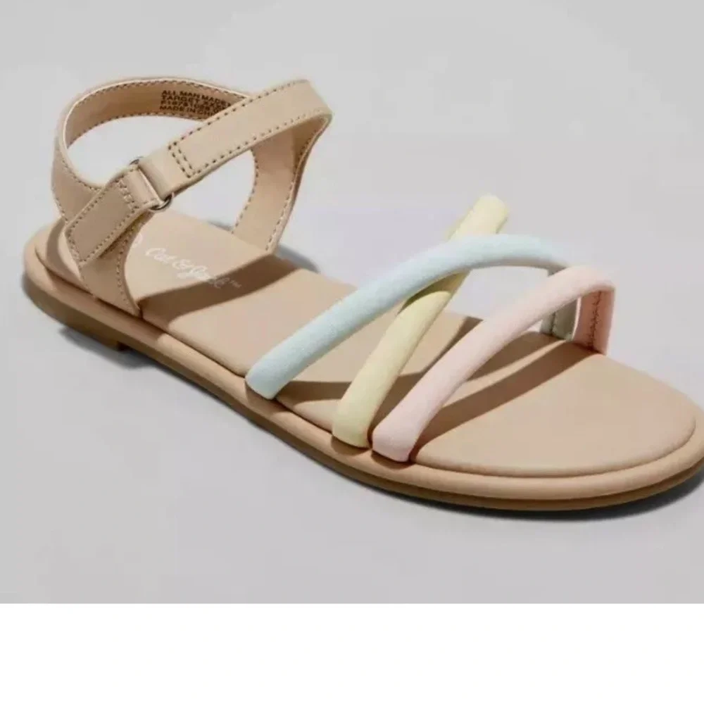 Girls' Anja Ankle Strap Sandals Multicolor - Cat & Jack - Size 4
